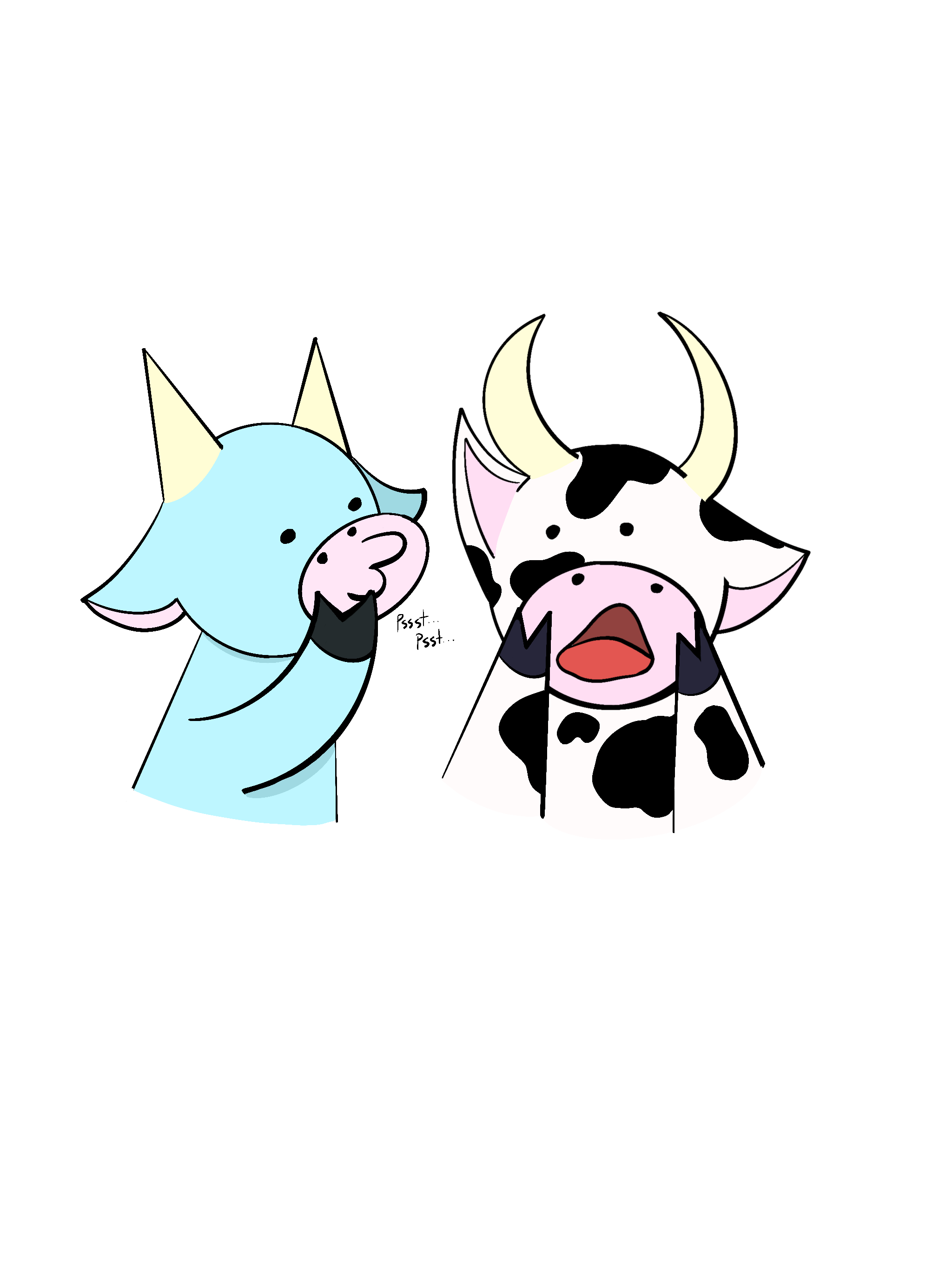 Coming soon: a cow in a cowboy hat holds up a speech bubble